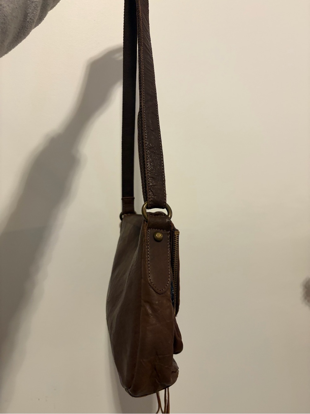 Lucky Brand Brown Patchwork Leather Crossbody Bag - Picture 2 of 6